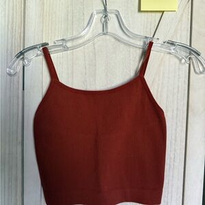 Rust Ribbed Women's Crop Top